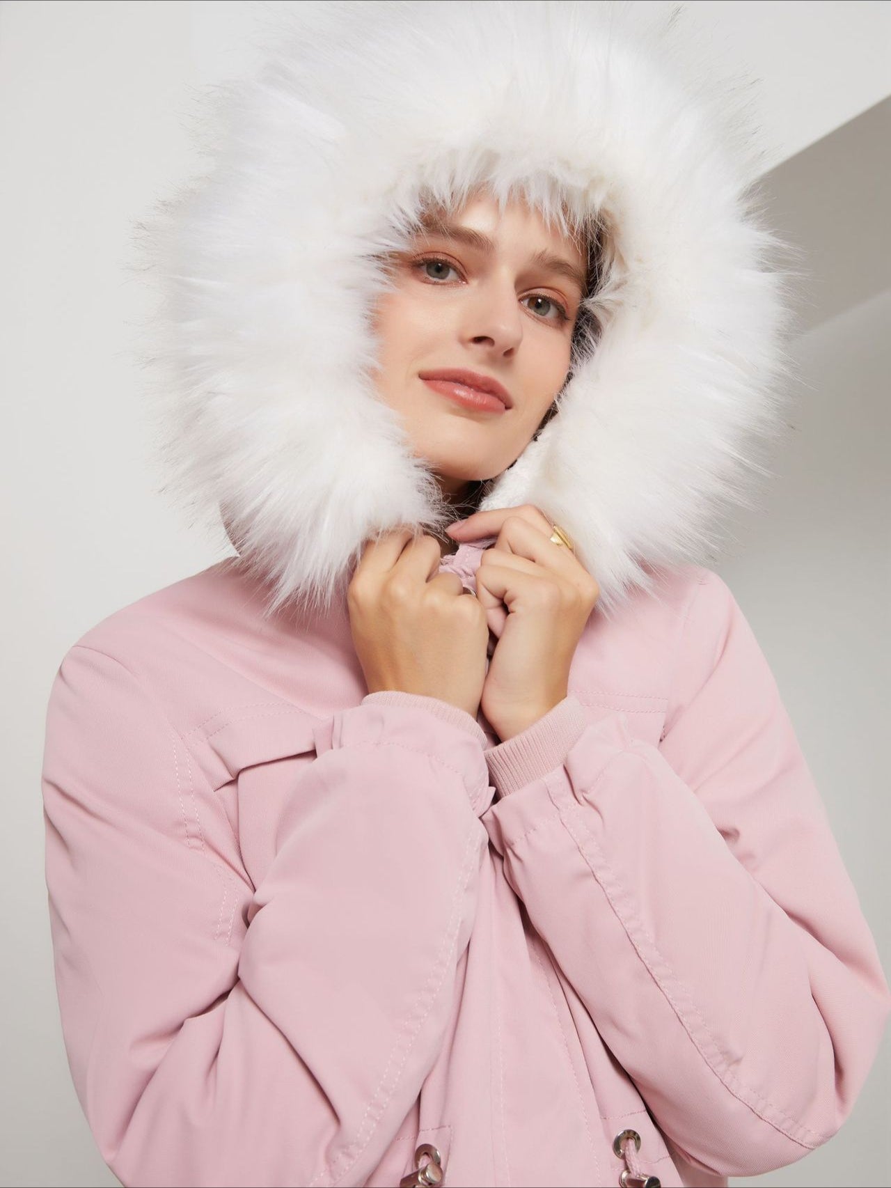 Parka Damen Mit Fellkapuze – Warme Winterjacke Mit Taillenzug