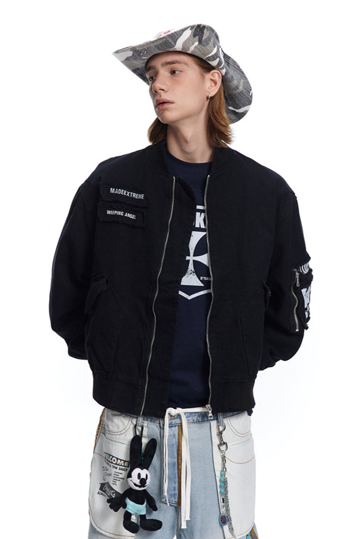 Men's Patched Urban Bomber Jacket