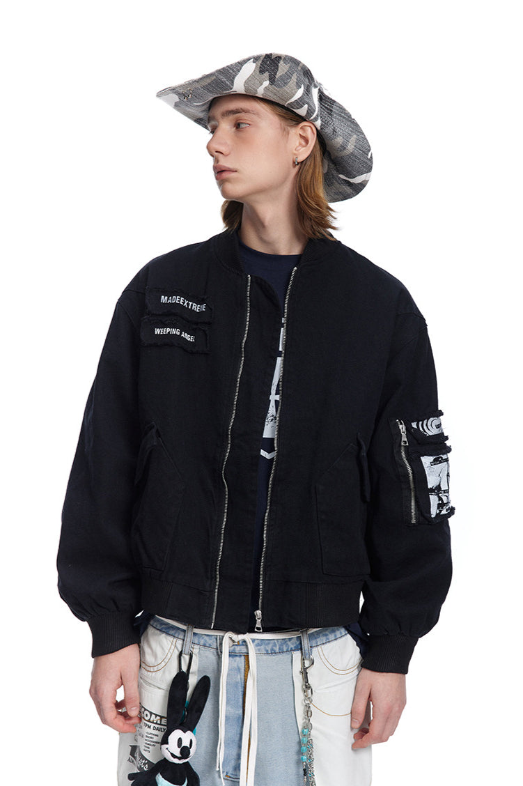 Men's Patched Urban Bomber Jacket