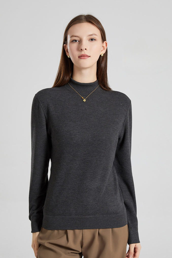 Slim High Collar Pullover Sweater