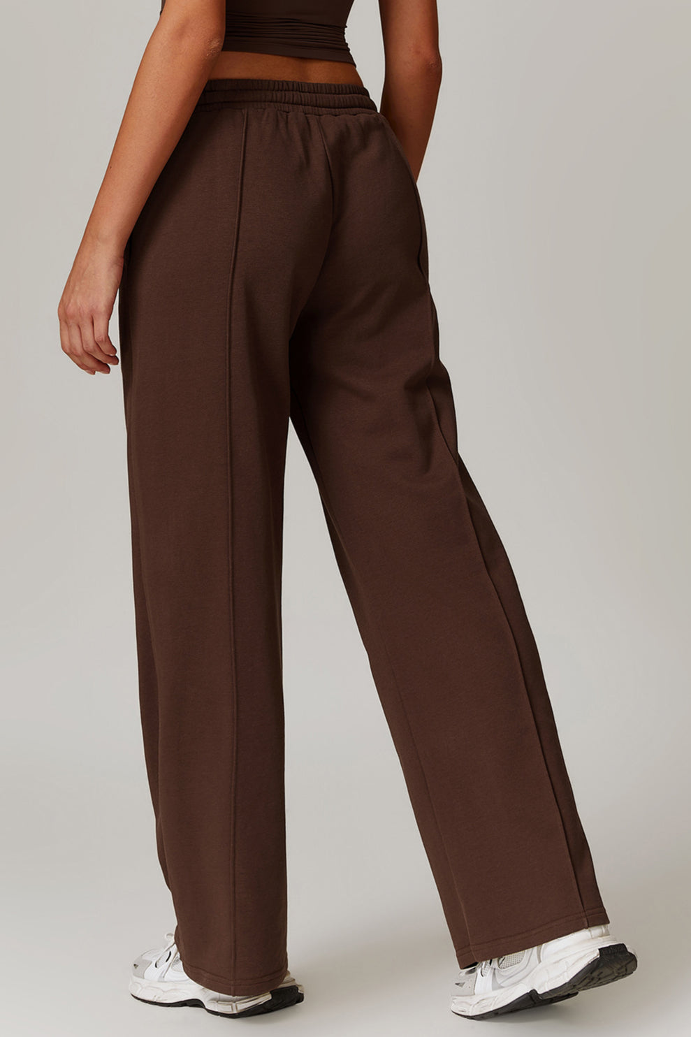 Women's Comfortable Casual Brown Drawstring Trousers for Lounge Wear