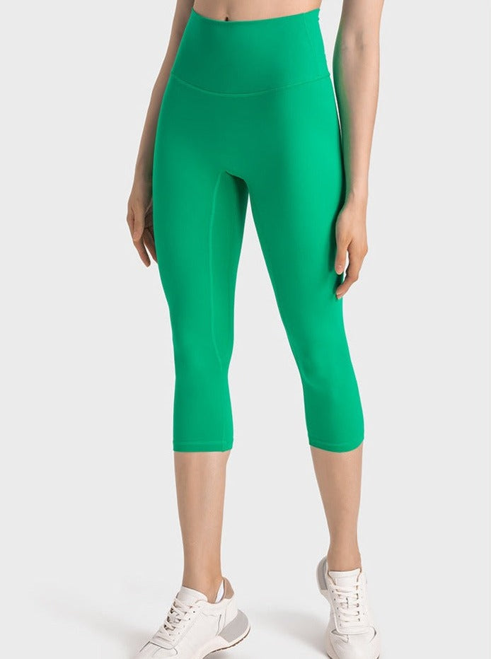 Green Stretchable High Waist Exercise Yoga Pants