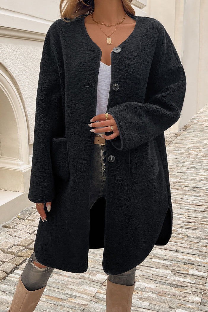 Winter Layering Long Textured Coat