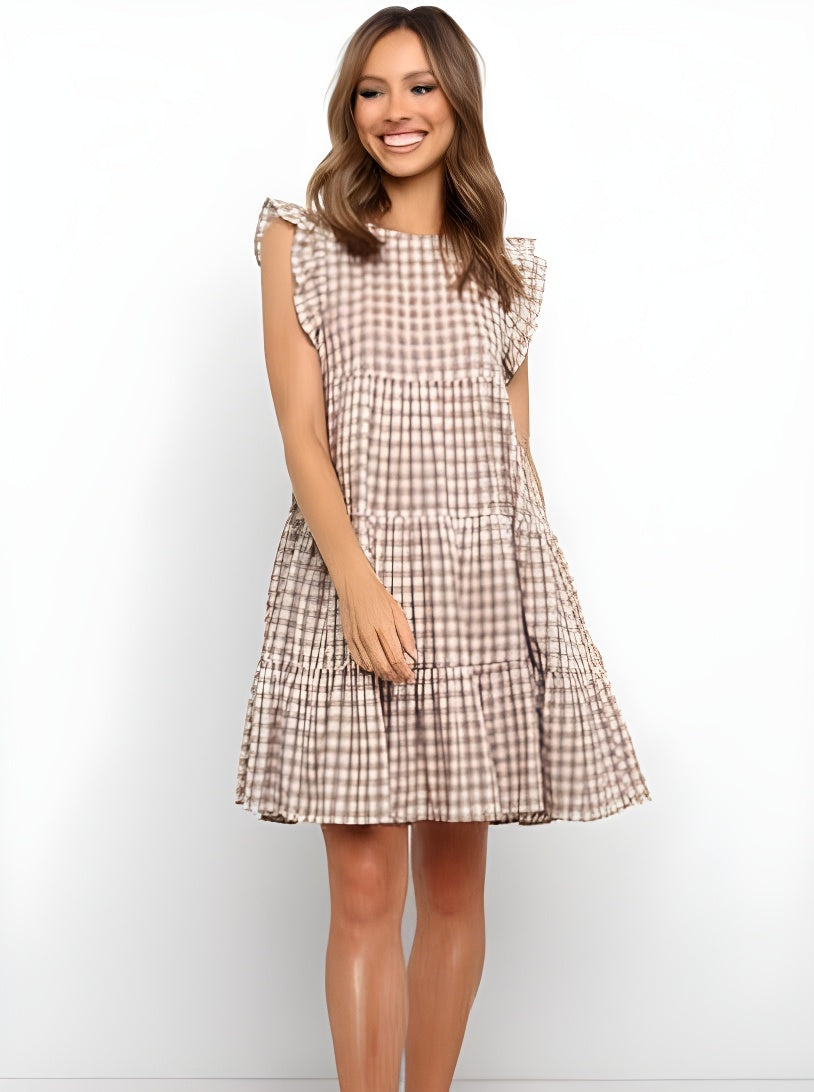 Classic Plaid Layered Sleeveless Dress