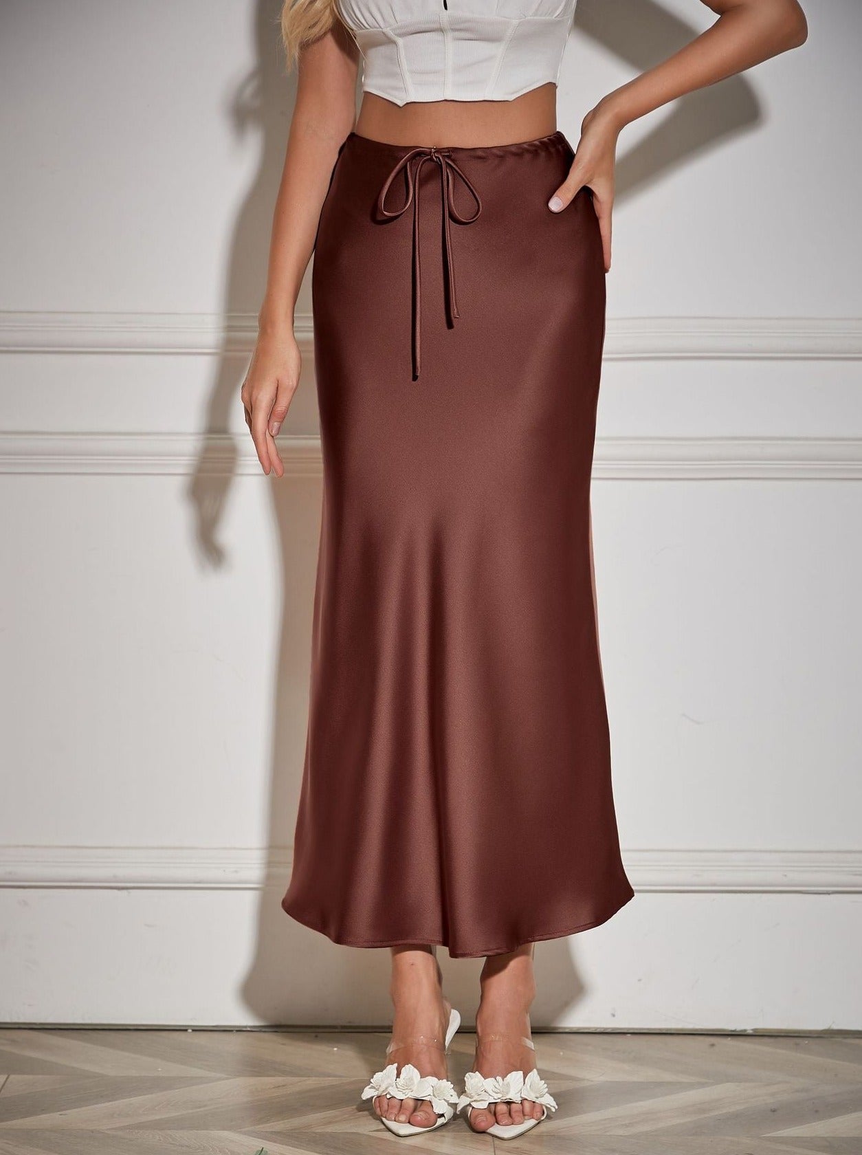 Chocolate Tie Wait Maxi Skirt