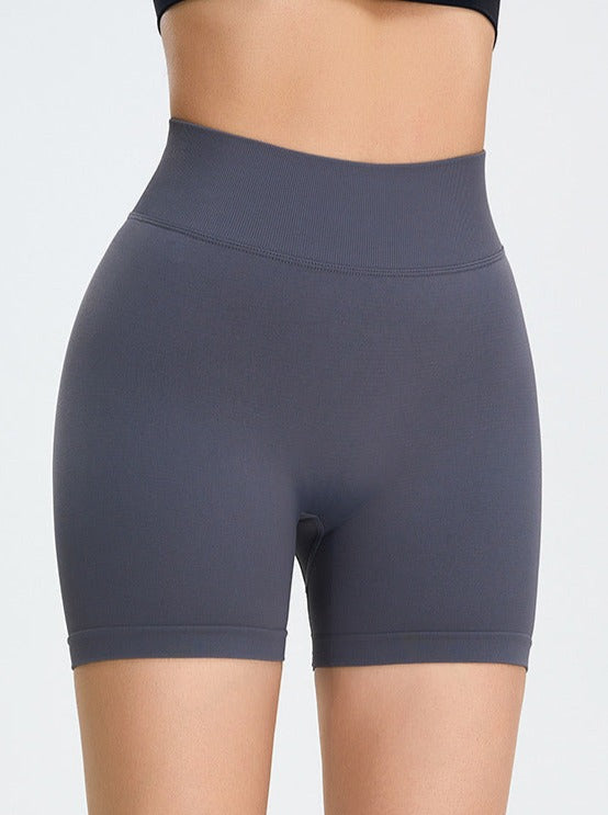 Charcoal Gray Seamless High-Waisted Butt-Lifting Sports Short