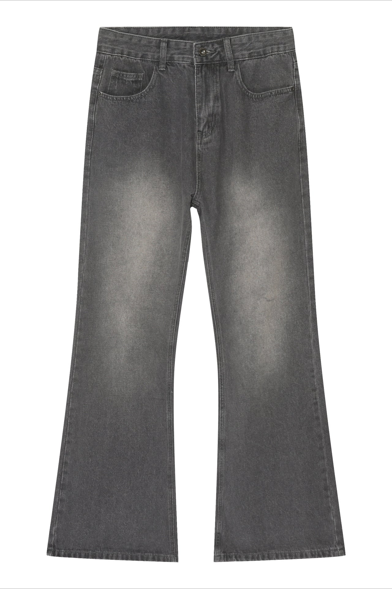 Faded Dark Washed Wide-Leg Jeans