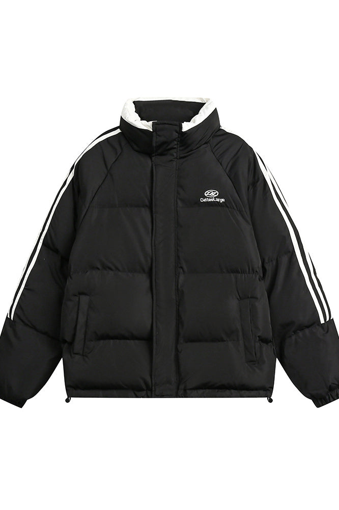 Men's Padded Winter Jacket with Reflective Stripes