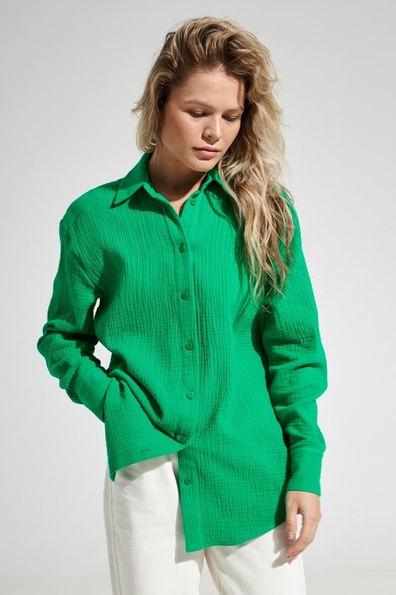 Radiant Frame Button-Up Oversized Shirt