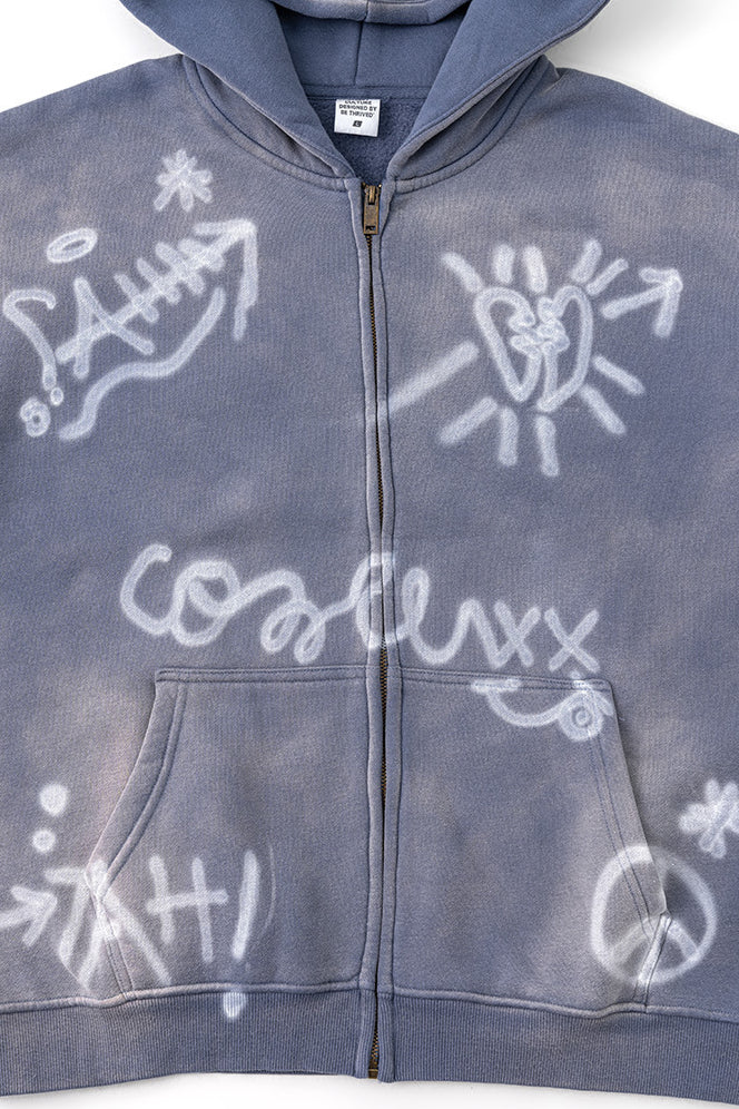 Men's Urban Style Graffiti Art Zip Hoodie